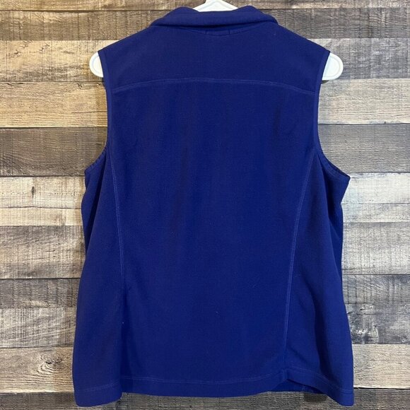 Vineyard Vines Womens Fleece Vest Zip Up Navy Blue M Fleece Coastal Preppy - Picture 2 of 4